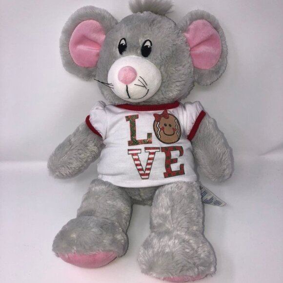𝅺Build a Bear Mouse Grey Plush 16" Christmas - Picture 1 of 5